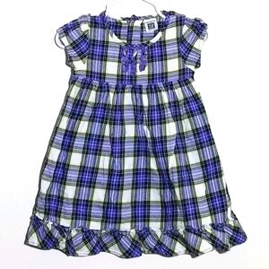 Carter's Plaid Purple Dress Ruffle Trim 12m
